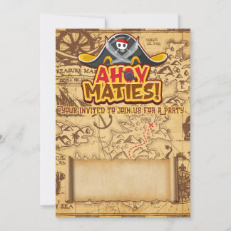 Boys Pirate Thème Anniversaire Fête Invitations