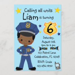 Boys Police Officer Birthday Einladung