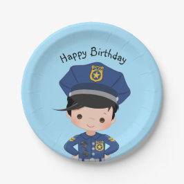 Boys Police Officer Happy Birthday Party Pappteller