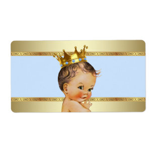 Boys Prince Baby shower Étiquette bouteille d'eau