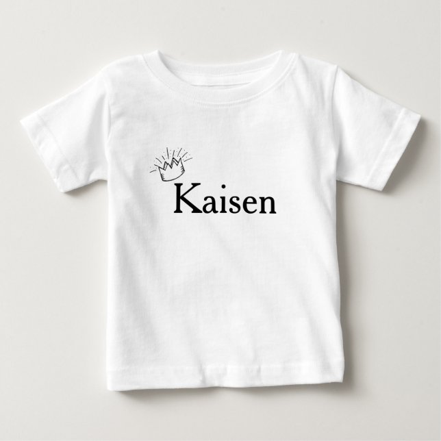 Boys Prince Crown Personalisiert Baby T-shirt (Vorderseite)