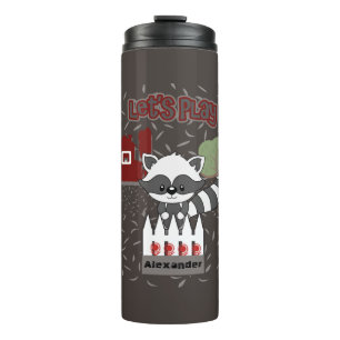 Boys Raccoon Lasse, den Namen Tumbler personalisie Thermosbecher