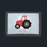 Boys Red Farm Doodle Traktor mit Namen Tri-fold Portemonnaie<br><div class="desc">Dieses coole Design ist Teil einer Kollektion mit niedlichen Transportdoodles für Baby- und Mädchenbekleidung und Accessoires. Dieses Design verfügt über einen handgezogenen roten Traktor und kann mit dem Namen Ihres Jungen personalisiert werden. Perfekt als junger Bauer oder Traktorfreund der erste Geldbeutel! Karo in unserem Shop für andere tolle Artikel.</div>