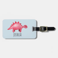 Boys Red Watercolor Dinosaurier und Name Kinder