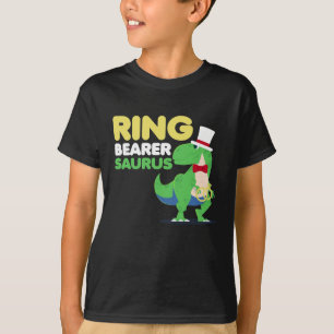 Boys Ring Bearer Dinosaur Rex Wedding Party T-Shirt