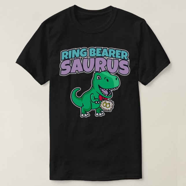 Boys Ring Bearer Dinosaur Wedding Party T-Shirt (Design vorne)