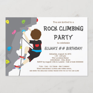 Boys Rock Escalade Anniversaire Fête Invitations