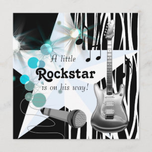 Boys Rockstar Baby Dusche Einladung