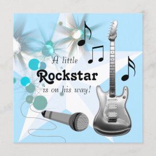 Boys Rockstar Baby Dusche Einladung