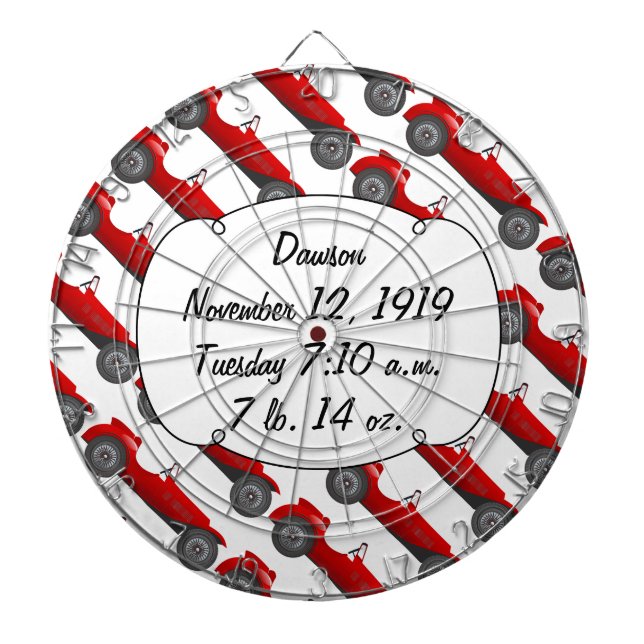 Boys Room Classic Car Geschenke Sweet Red Retro Ca Dartscheibe (vorne)