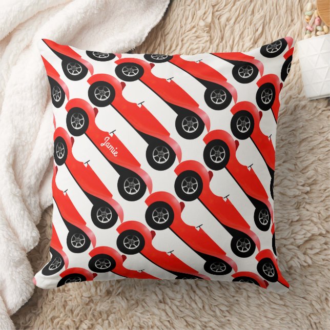 Boys Room Classic Car Geschenke Sweet Red Retro Ca Kissen (Decke)