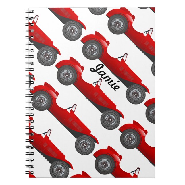 Boys Room Classic Car Geschenke Sweet Red Retro Ca Notizblock (Vorderseite)