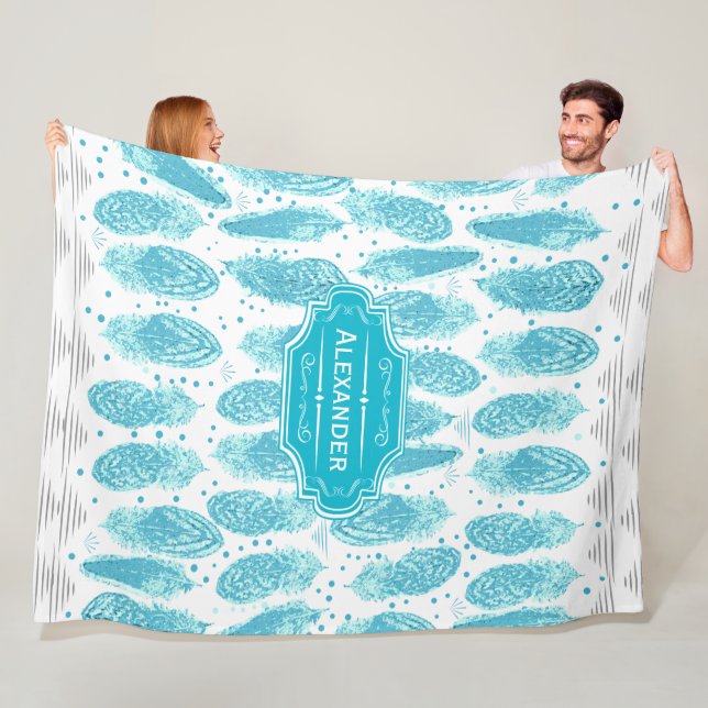 Boys Room Moderne Abstrakte Federn Muster Fleecedecke (Beispiel)