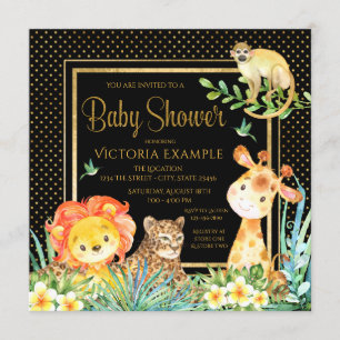 Boys Safari Jungle Baby Shower Einladungen