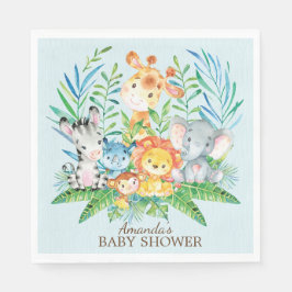 Boys Safari Jungle Babydusche Papier Napkins Serviette