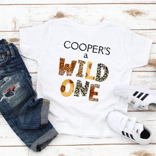 Boys Safari Print Wild One 1. Geburtstag   Kleinkind T-shirt