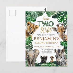 Boys Safari Two Wild Geburtstag Postkarte