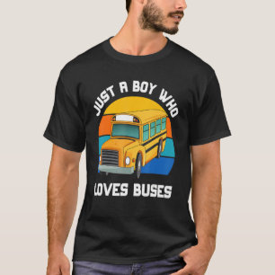 Boys School Bus nur ein Junge, der Lieben fährt Ki T-Shirt