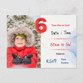 Boys sechste Geburtstagsparty Einladung