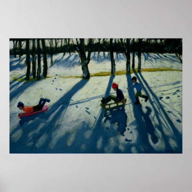 Boys Sledging Allestree Park Derby Poster (Vorne)