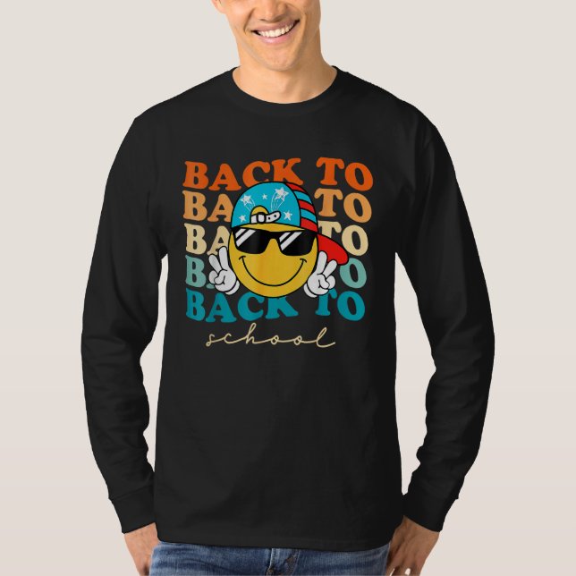 Boys Smile Face Sunglasses   Kids Back To School T-Shirt (Vorderseite)