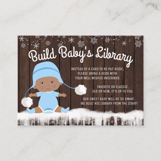Boys Snowflake bringen ein Buch Baby Showcard Begleitkarte (Vorderseite)