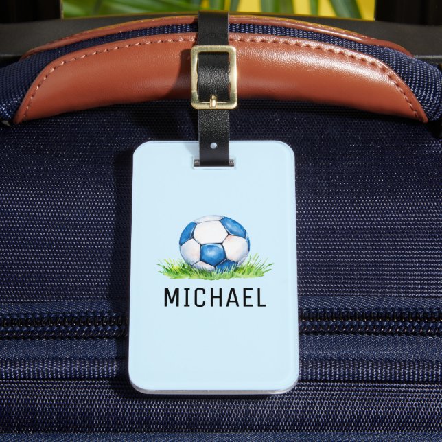 Boys Soccer Ball Sports Bag Gepäckanhänger (Vorderseite Insitu 2)