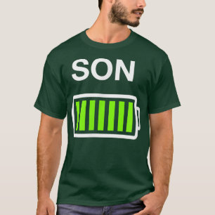 Boys Son BatteryMommy und Daddy Low Battery T-Shirt