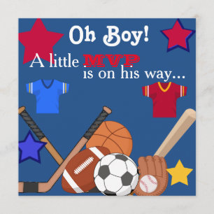 Boys Sports Baby Dusche Einladung HOCKEY