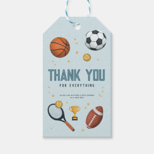 Boys Sports Vielen Dank Baby Dusche Gefallen Geschenkanhänger