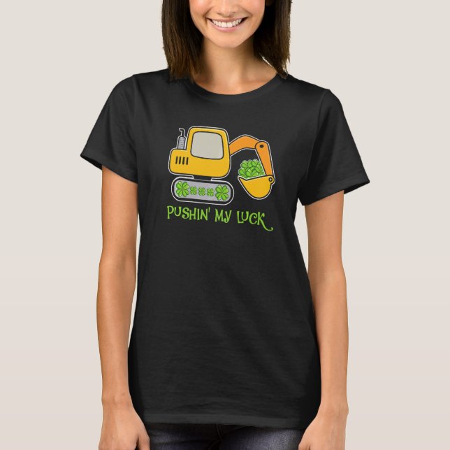 Boys St Patricks Day Crane Truck Construction Todd T-Shirt (Vorderseite)
