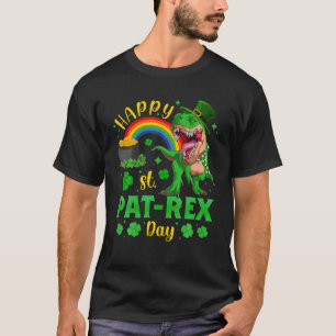 Boys St Patricks Day Dino Trex Funny T-Shirt