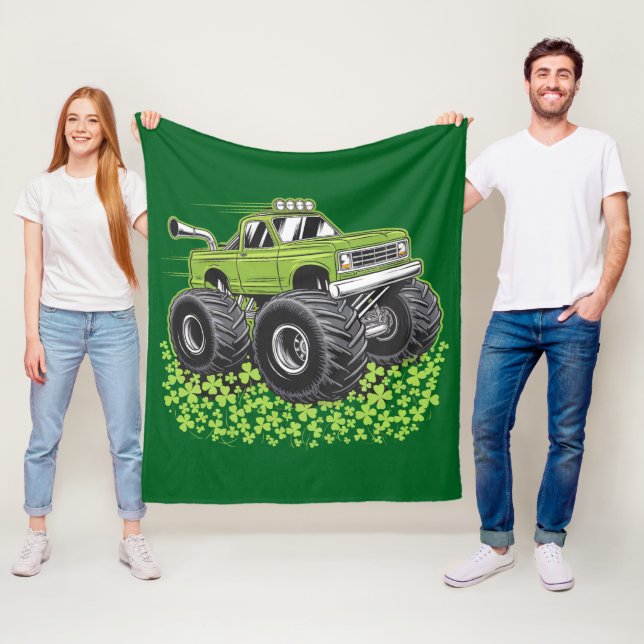 Boys St Patricks Day Kleinkind Lucky Monster Truck Fleecedecke (Beispiel)
