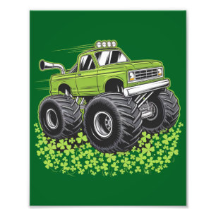 Boys St Patricks Day Kleinkind Lucky Monster Truck Fotodruck