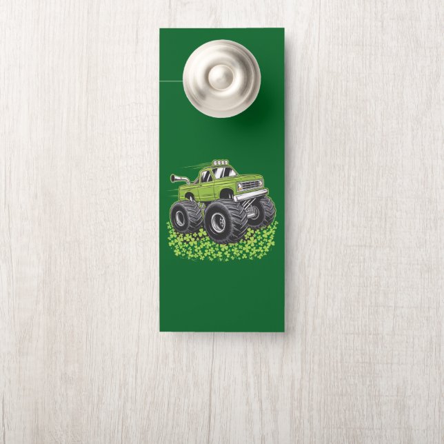 Boys St Patricks Day Kleinkind Lucky Monster Truck Türanhänger (Auf Knauf)