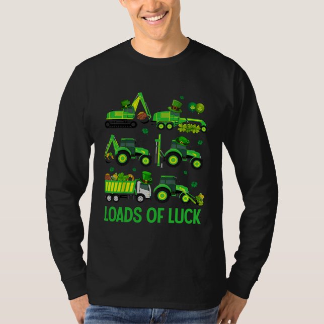 Boys St Patricks Day  Truck Loads Of Luck Shamrock T-Shirt (Vorderseite)