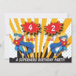 Boys Superhero Einladung zum Geburtstag