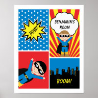 Boys Superhero Personalisiert Poster