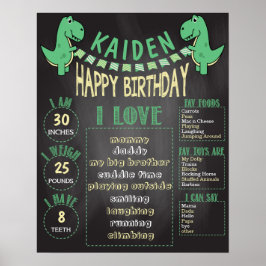 Boys T-Rex Dinosaurier 16x20 Vorlage 1. Geburtstag Poster