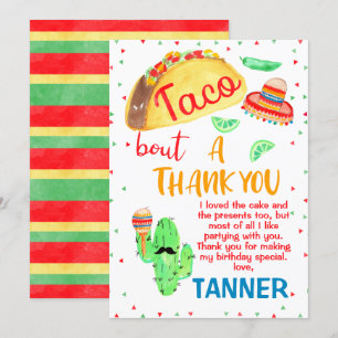 Boys Taco Fiesta Carte de remerciements d'annivers