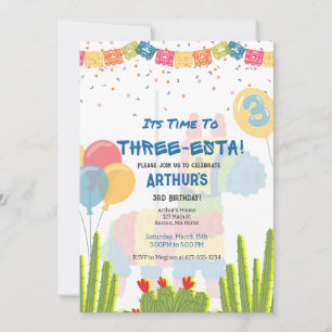 Boys Three-Esta Fiesta zum Geburtstag Einladung