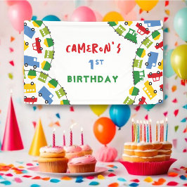 Boys Toys farbenfrohe Transport Kinderpartei Banner