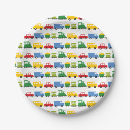 Boys Toys farbenfrohe Transport Kinderpartei Pappteller