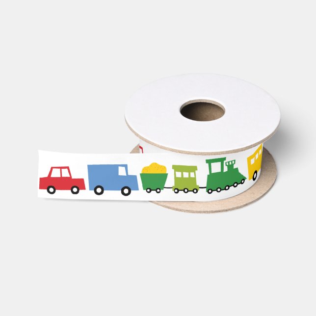 Boys Toys farbenfrohe Transport Kinderpartei Satinband (Spule)