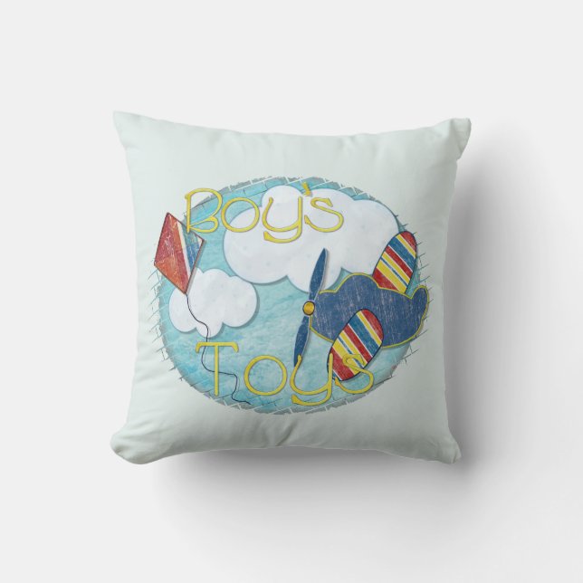 Boys Toys Mixed Media Kissen (Vorderseite)