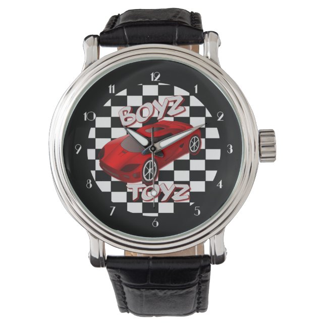 Boys Toys Red Sports Car Armbanduhr (Vorderseite)