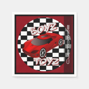 Boys Toys Red Sports Car Serviette