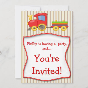 Boys Train Geburtstagsparty Einladung