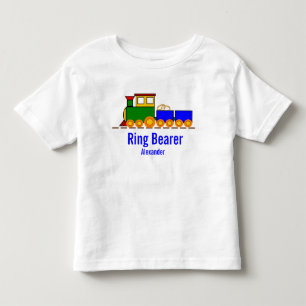 Boy's Train Wedding mit dem Namen des Ringers Kleinkind T-shirt