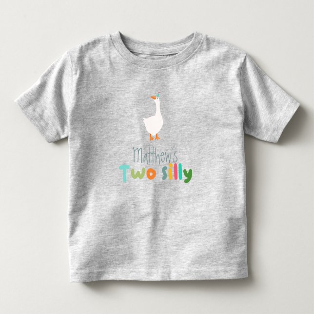 Boys Two Silly Goose Farm 2nd Birthday Kleinkind T-shirt (Vorderseite)
